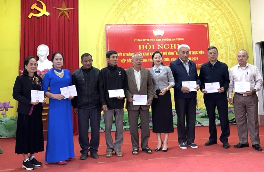 Ủy ban MTTQ phường An Tường , thành phố Tuyên Quang tổ chức hội nghị sơ kết 6 tháng triển khai xây dựng mô hình “khu dân cư thực hiện nếp sống trong việc cưới, việc tang” năm 2023
