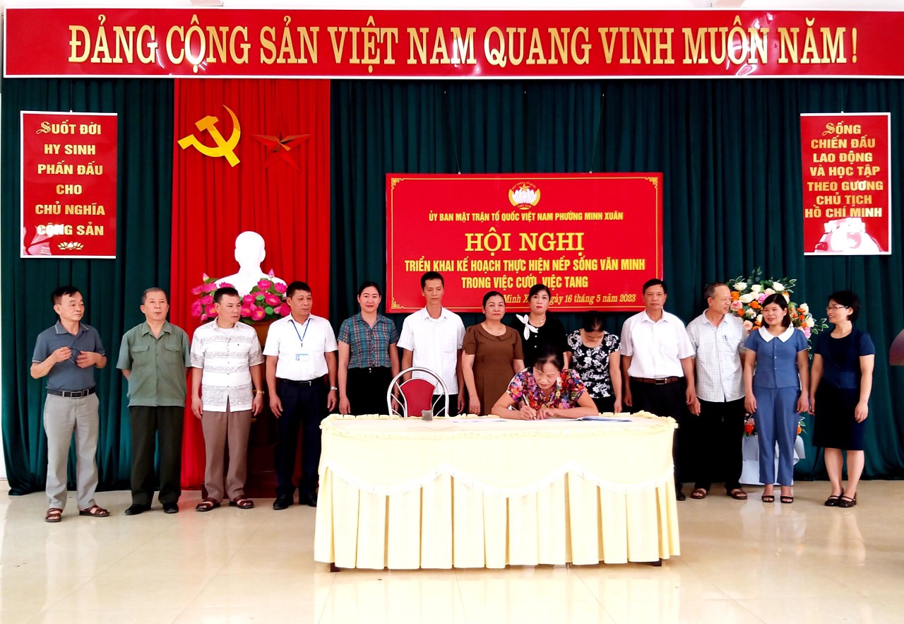 Uỷ ban MTTQ phường Minh Xuân, thành phố Tuyên Quang triển khai kế hoạch thực hiện nếp sống văn minh trong việc cưới, việc tang năm 2023