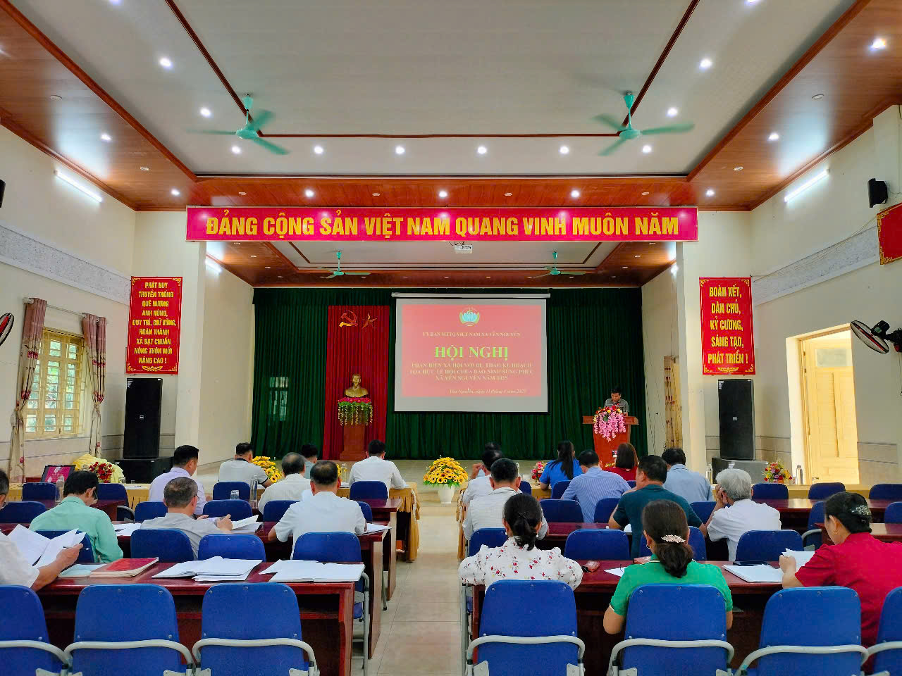Ủy ban MTTQ xã Yên Nguyên (Chiêm Hóa) tổ chức hội nghị phản biện xã hội đối với dự thảo kế hoạch tổ chức lễ hội chùa Bảo Ninh Sùng Phúc