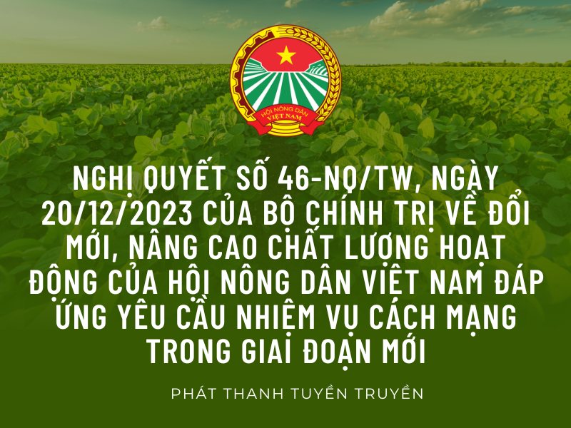 CHƯƠNG TRÌNH HÀNH ĐỘNG CỦA BAN THƯỜNG VỤ TỈNH ỦY THỰC HIỆN NGHỊ QUYẾT SỐ 46-NQ/TW NGÀY 20/12/2023 CỦA BỘ CHÍNH TRỊ VỀ ĐỔI MỚI, NÂNG CAO CHẤT LƯỢNG HOẠT ĐỘNG CỦA HỘI NÔNG DÂN VIỆT NAM ĐÁP ỨNG YÊU CẦU NHIỆM VỤ CÁCH MẠNG TRONG GIAI ĐOẠN MỚI