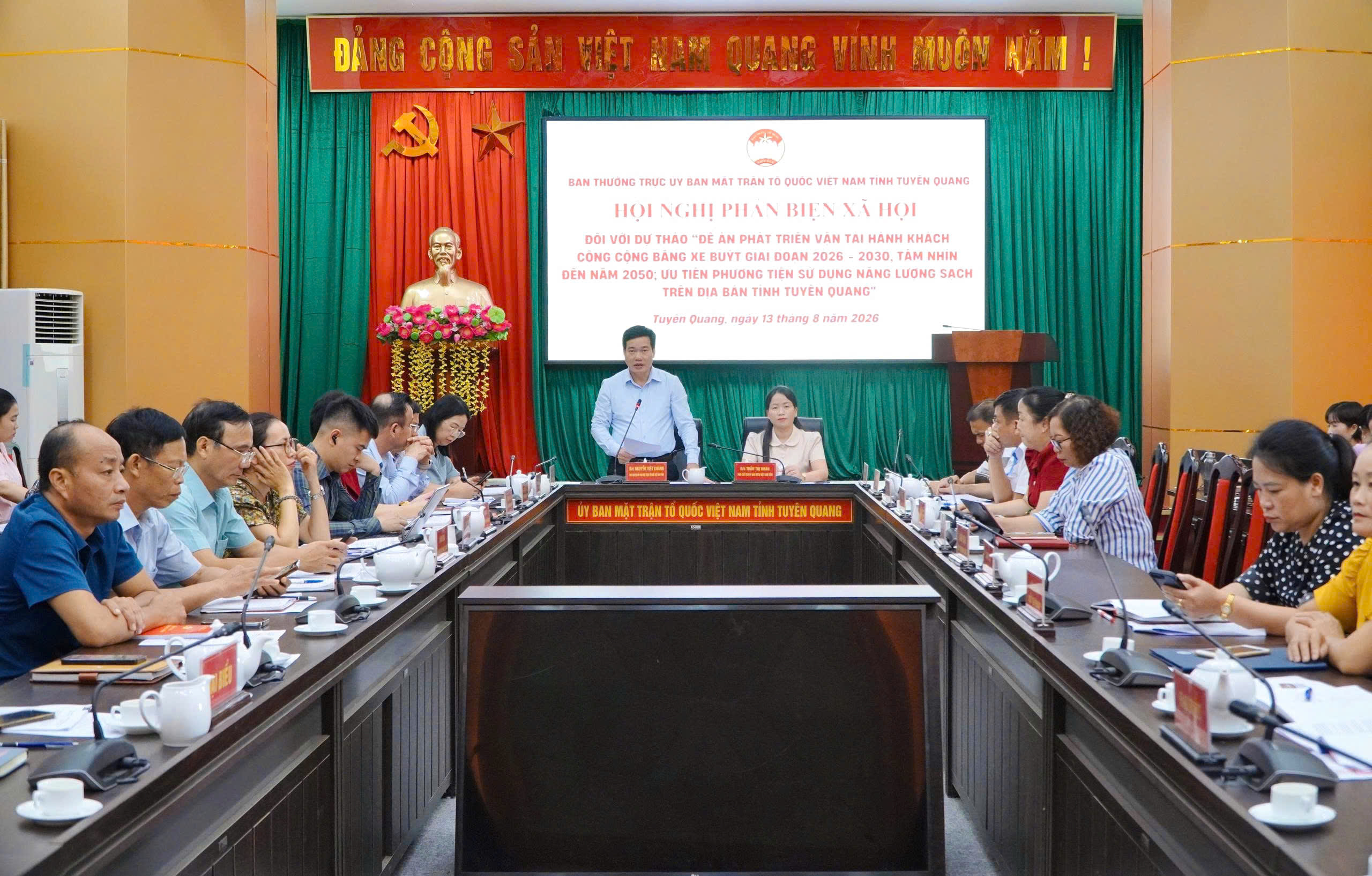 Phản biện xã hội đối với dự thảo Đề án phát triển vận tải hành khách công cộng bằng xe buýt giai đoạn 2026-2030, tầm nhìn đến năm 2050; ưu tiên phương tiện sử dụng năng lượng sạch trên địa bàn tỉnh Tuyên Quang