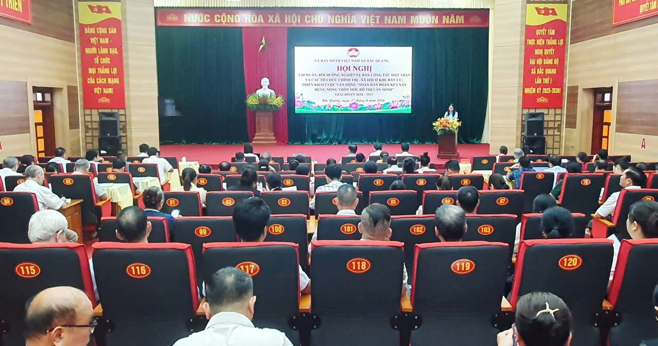 XÃ BẮC QUANG: TẬP HUẤN, BỒI DƯỠNG NGHIỆP VỤ CÔNG TÁC MẶT TRẬN VÀ CÁC TỔ CHỨC CHÍNH TRỊ - XÃ HỘI Ở KHU DÂN CƯ