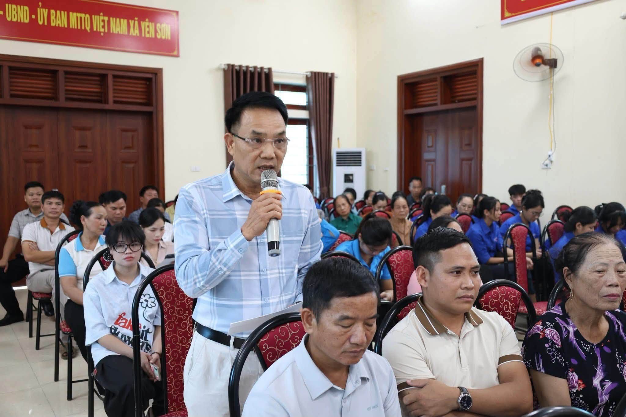 XÃ YÊN SƠN: PHÁT HUY VAI TRÒ CỦA NHÂN DÂN TRONG GÓP Ý XÂY DỰNG ĐẢNG, XÂY DỰNG CHÍNH QUYỀN