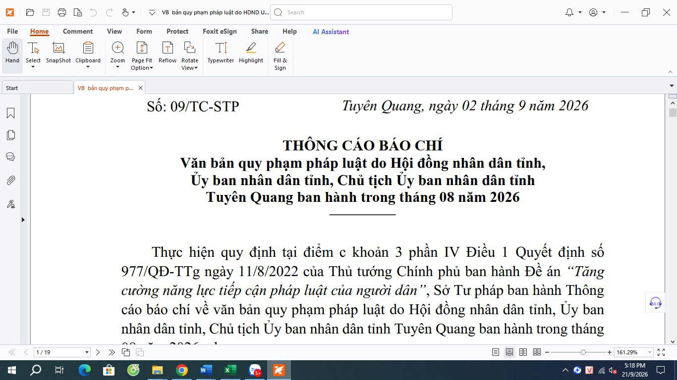 THÔNG CÁO BÁO CHÍ