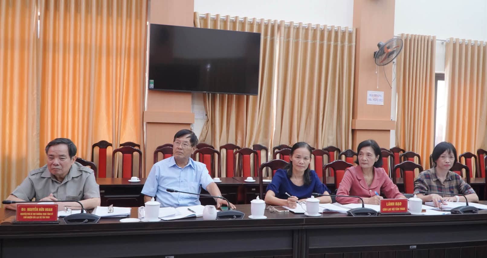 Ban Thường vụ Đảng uỷ MTTQ, các đoàn thể tỉnh cho ý kiến về công tác chuẩn bị Đại hội đại biểu Câu lạc bộ Tân Trào, nhiệm kỳ 2026 - 2031