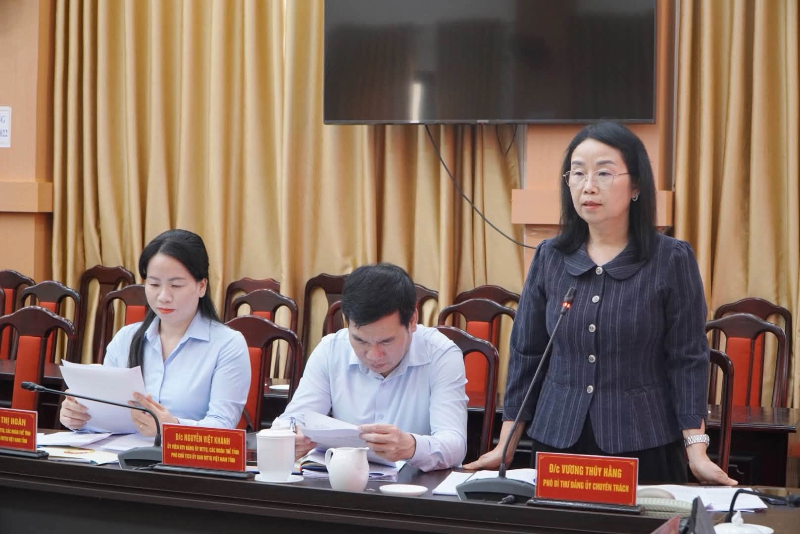 Ban Thường vụ Đảng uỷ MTTQ, các đoàn thể tỉnh cho ý kiến về công tác chuẩn bị Đại hội đại biểu Câu lạc bộ Tân Trào, nhiệm kỳ 2026 - 2031